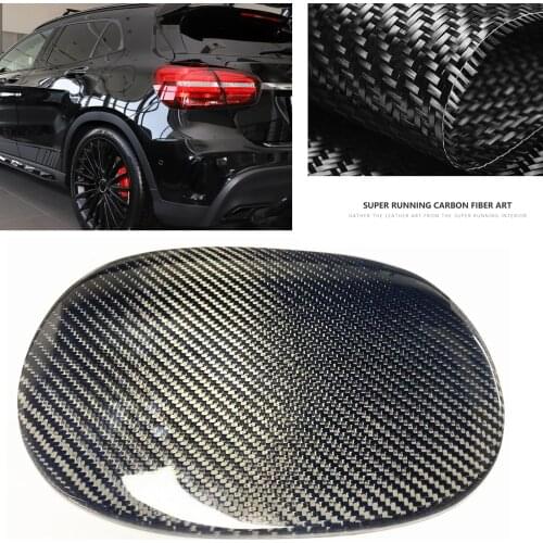 Real Carbon Fiber Car Exterior Fuel Tank Gas Oil Cover For Mercedes-Benz GLA250 GLA45 AMG 2014-2018 Sticker Trim
