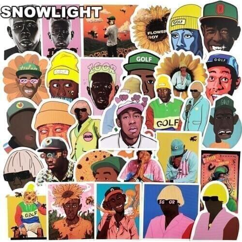 10/30/50pcs/set American Singer Tyler The Creator Cartoon Stickers For Skateboard Refrigerator childrens Toy Luggage Motorcycle
