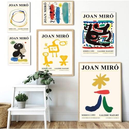 Joan Miro Exhibition Gallery Color Block Wall Art Canvas Painting Nordic Posters And Prints Wall Pictures For Living Room Decor