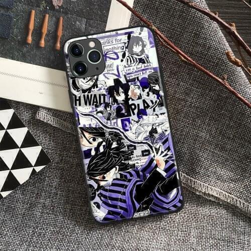 Obanai Iguro Kimetsu No Yaiba Anime Soft Silicone Glass Phone Case for IPhone SE 6s 7 8 Plus X Xr Xs 11 12 Mini Pro Max Samsung