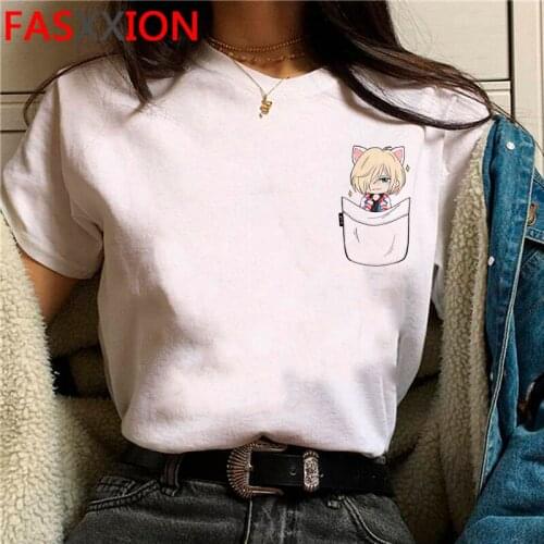 Japanese Anime Yuri on Ice T Shirt Men BL Yaoi Funny Cartoon T-shirt Summer Tops Unisex Cute Manga Tshirt Kawaii Top Tees Male