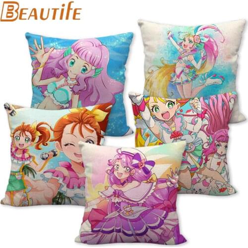Custom Tropical-Rouge! Precure Animation Pillowcase 45X45cm Wedding Decorative Eco-Friendly Cotton Linen Fabric Pillow Case
