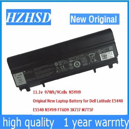 11.1v 97Wh/9Cells Original New Laptop Battery for Dell Latitude E5440 E5540 N5YH9 FT6D9 3K7J7 M7T5F