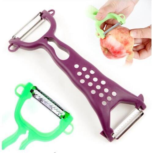 Creative Stainless steel Double head Vegetable Fruit Peeler Wheat Multifunction Potato Apple Carrot Food Peeling Tool 301-0287