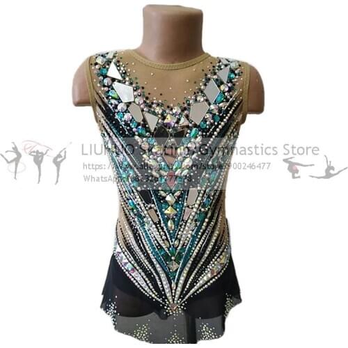 LIUHUO Figure Skating Dress Womens Girls Ice Skating Performance Rhythmic Gymnastics Competition Dance Leotard Artistic Costume