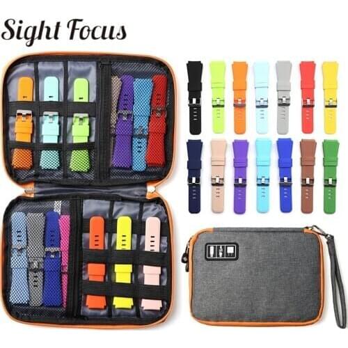 Portable Watch Strap Storage Watch Band Box Watchband Case For Apple Watch Band Organizer Box Bag Travel Watch Pounch Gray Red