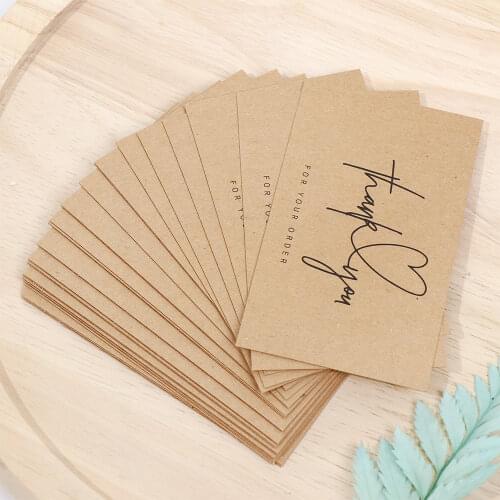 30Pcs Greeting Tags Thank You For Your Order Kraft Paper Card For Small Shop Gift DIY Crafts Decoration Card For Small Business