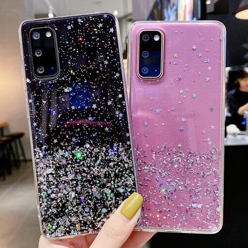 Sequins Silicone Case for Samsung M625F M51 M31S M21 M30S M12 Crystal Glitter Cover Galaxy M127F M02S M025F M11 F62 E625F Bumper