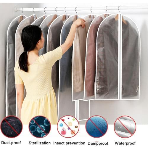 Dustproof Cloth Cover Bags Clothes Hanging Garment Dress Suit Coat Dust Cover Home Storage Bag Wardrobe Hanging Clothing
