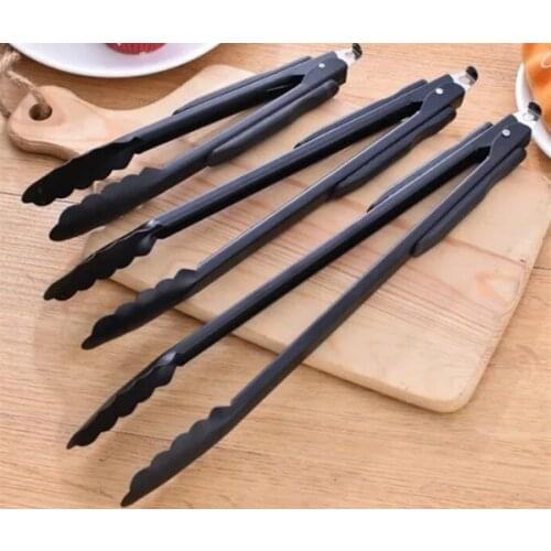 1PCS 9/12/14 inch Stainless Steel Food Tongs Barbecue Tong Bread BBQ Salad Tongs Cook Party Buffet Clip Kitchen Accessories