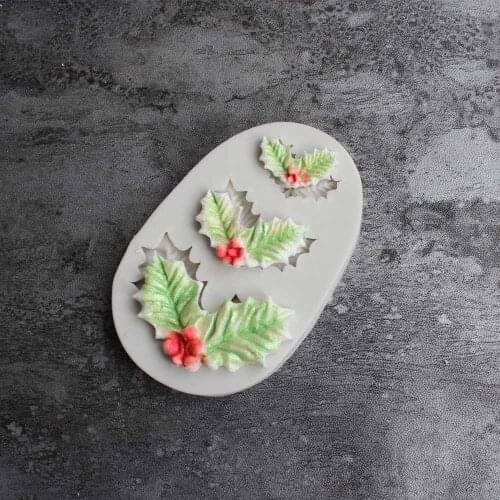 Minsunbak Christmas Leaf Silicone Mold DIY Holly Leaf Christmas Series Cake Decorating Tools Chocolate Sugarcraft