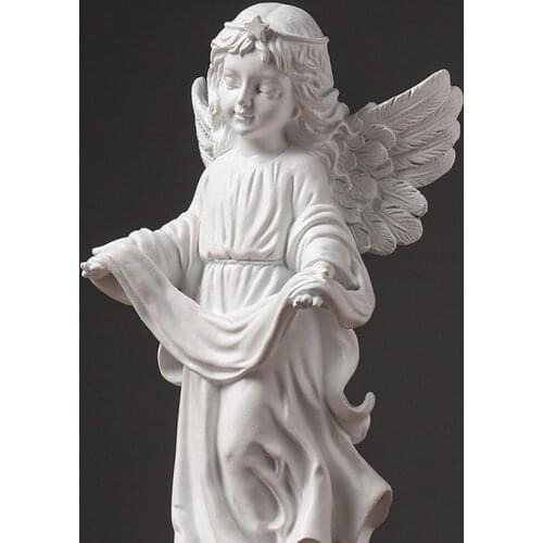 Nordic Ribbon Angel Statue Resin Handicraft Sculpture Home Furnishing Decor for Living Room Porch Clothing Store Cafe Office