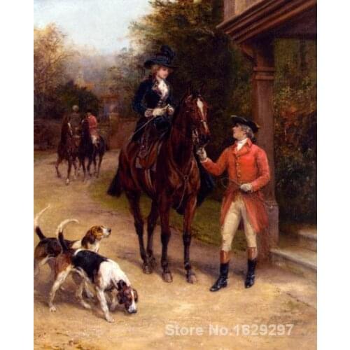 Modern colorful paintings A Hunting Morn by Heywood Hardy High Quality Hand painted