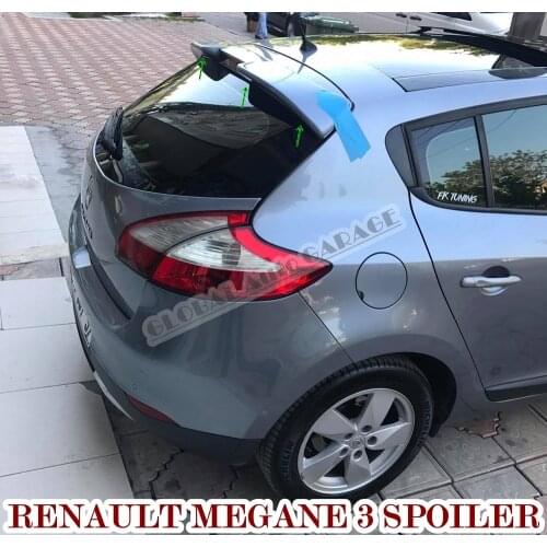 For Renault Megane 3 Spoiler 2009-2016 Auto Accessory Universal Spoilers Car Antenna Car Styling Diffüser Flaps Splitter Black