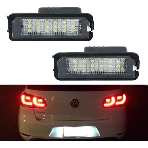 6500K White LED License Plate Light For VW Golf 4 5 6 GTi CC Rabbit Eos Beetle Porsche Boxster Cayman Cayenne Carrera Error Free
