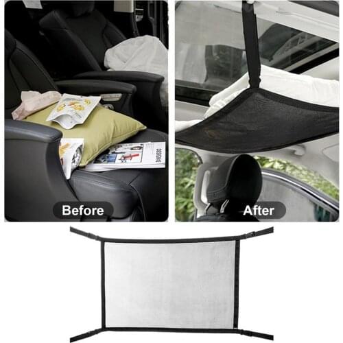 High Quality Car Ceiling Net Pocket Adjustable Interior Pocket For Long Trip Car Storage Bag Car Ceiling Storage Car Net Bag