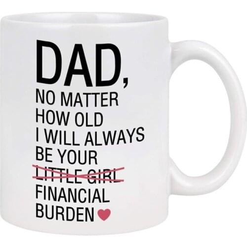 Funny Coffee Mugs and Cups White Ceramic Eco Friendly Drinkware Cup Reusable Tea Milk Beer Mug Happy Fathers Day Unique Gifts