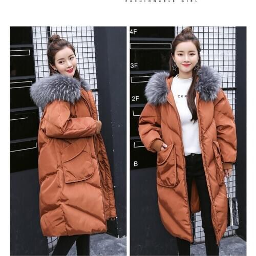 Maternity winter coat Pregnant women pregnant women cotton coat large size coat tide tan collar collar long hooded jacket