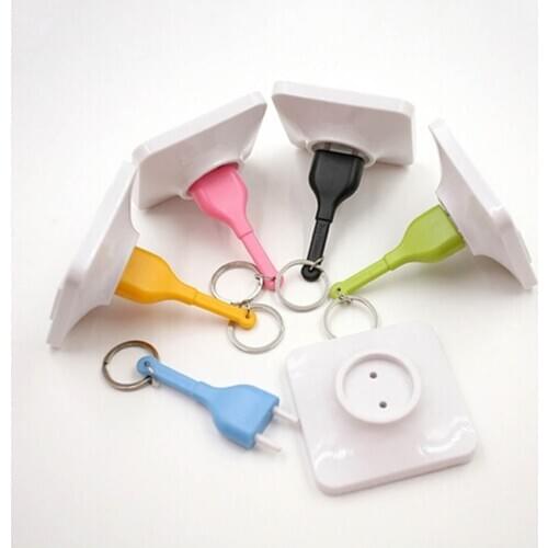1PC Anti-lost Suction Unplug Key Chain Rack Cute Home Wall Decroation Design Unplug Keyring Socket Keychain Key Ring Holder