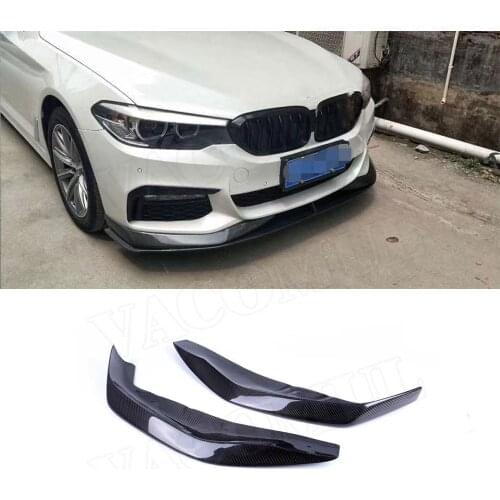 2Pcs/Set Carbon Fiber Front Bumper Lip Splitters for BMW 5 Series G30 G31 M Sport 2017 - 2020 Front Bumper Lip Splitters