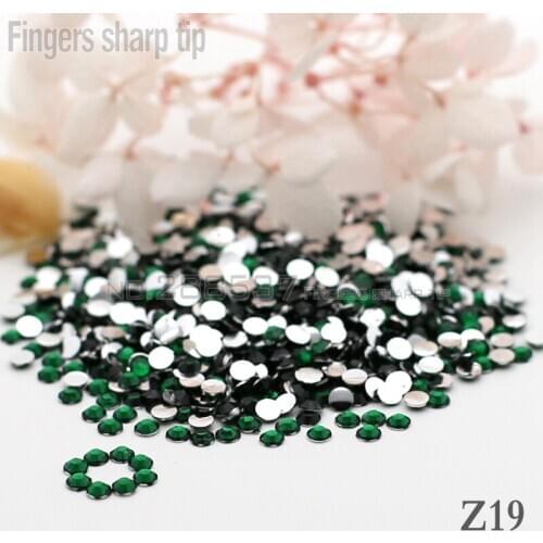 2017 Fingers Sharp Tip 1000pcs New Emerald green 14-sided Resin 2mm Round Fashion Popular Nail DIY Decorative Diamond SS6 Z19