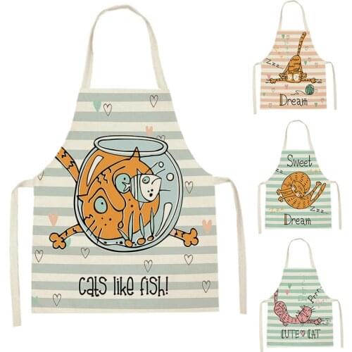 2021 Letter Dream Sweet Apron for Women Sleeveless Animal Owl Aprons Home Cooking Baking Bib Cleaning Tools Pinafores Delantal