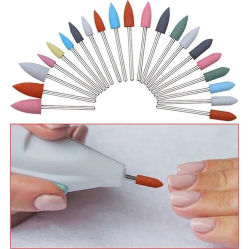 6pcs Rubber Silicon Nail Drill Bit Nail Buffer Mills Pedicure Rotary Grinder Cuticle Milling Cutter for Manicure Nail Art Tools