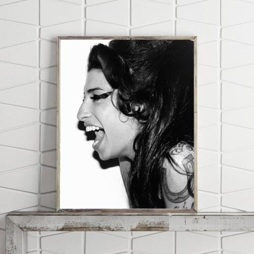 Amy Winehouse Black White Photography Poster Canvas Painting Music Singer Star Art Prints Wall Picture Living Room Home Decor
