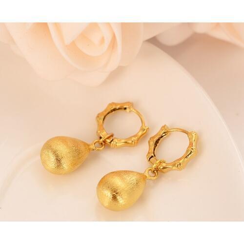 Bangrui gold beads Heart Earring For Girls/Ladies Birthday Gift Trendy Gold Color Engagement /Wedding Bands Promise Earring