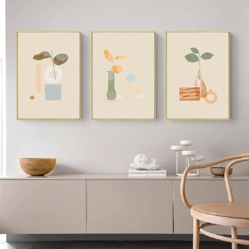 Botanical And Vase Wall Art Abstract Plant Line Art Drawing Poster Canvas Prints Moder Painting Living Room Interior Decoration