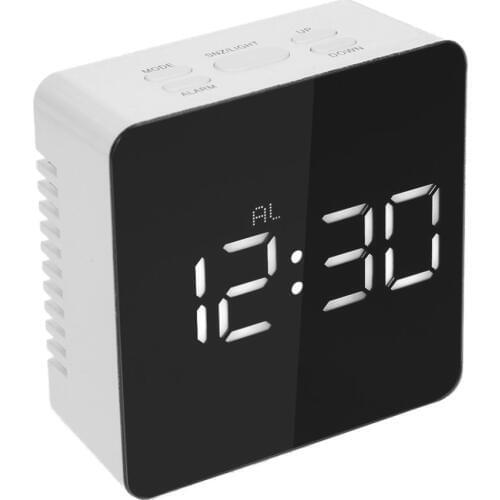 Decorative led mirror alarm clock with snooze