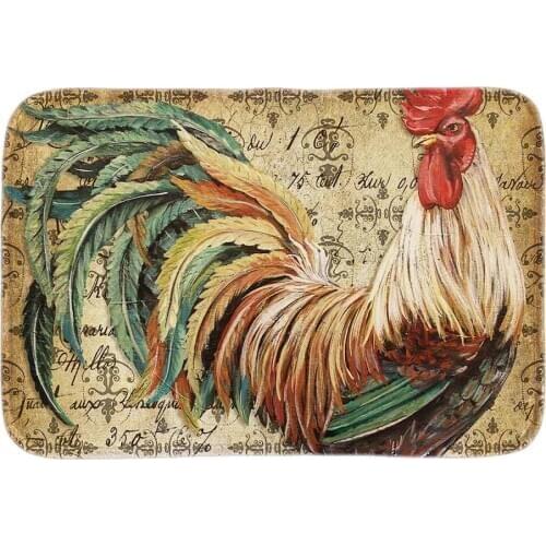 Home Entrance Doormat Decor With Animals Proud Rooster Soft Lightness Indoor Outdoor Door Mats Short Plush Fabric Bathroom Mats