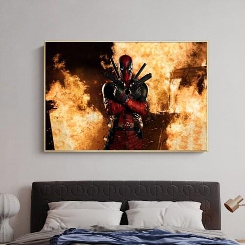 Graffiti Marvel Movie Funny Superhero Canvas Painting Deadpool Abstract Posters Prints Modern Wall Art Pictures for Living Room