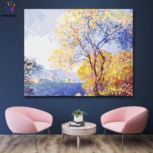 DIY colorings pictures by numbers with colors Antibes Monet in the morning picture drawing painting by numbers framed Home