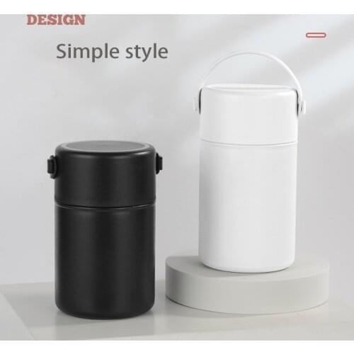 304 Stainless Steel Stew Pot Portable Handle Stew Barrel Large-capacity Double-layer Vacuum Insulated Lunch Box Preservation