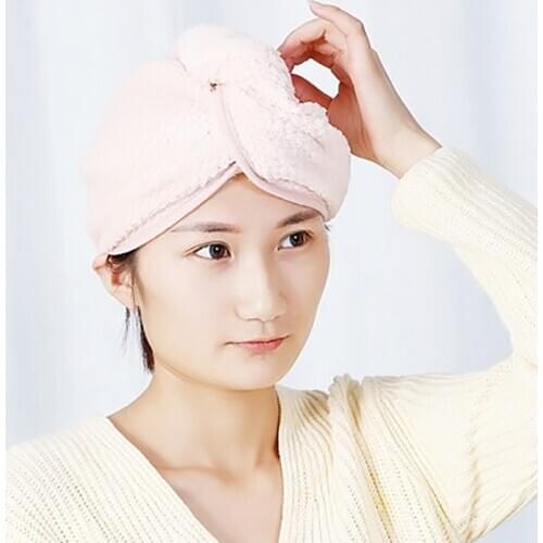 Coral Fleece Bath Towel Woft Shower Bath Towel Hair Dry Quick Drying Cap Hat Turban Head Wrap Bathing Soft Absorbent Tools