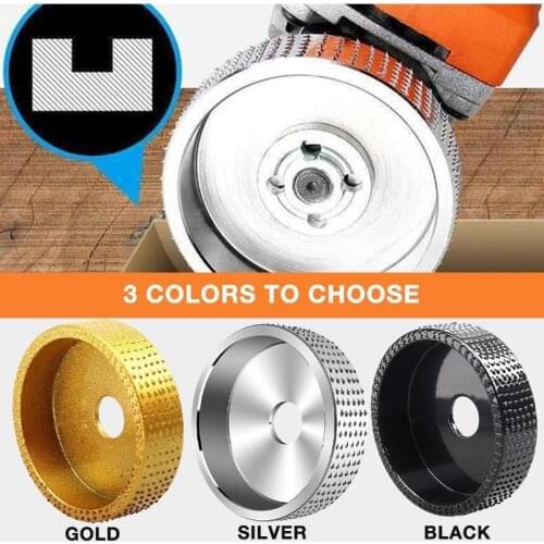 Round Wood Angle Grinding Wheel Sanding Carving Rotary Tool Abrasive Disc for Angle Grinder Tungsten Carbide 16mm Bore