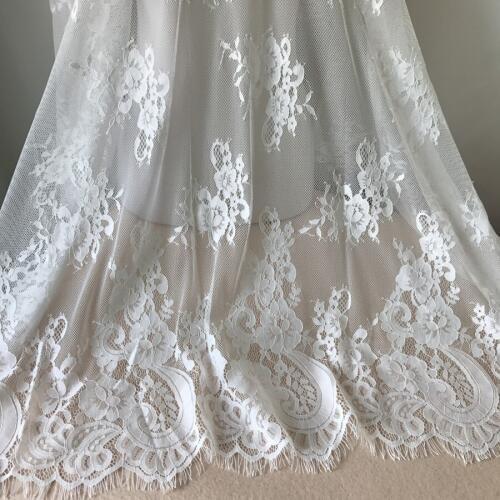 3m Long 145cm Width New Fashions White Eyelash Lace Fabric Wedding Bridal Accessories Net Lace Fabric Free Shipping