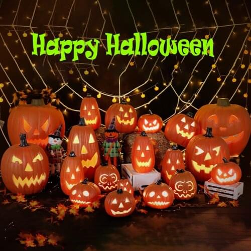 MGT Halloween Pumpkin Lantern Decoration Shopping Mall Bar Window Props Children Diy Scene Layout Glowing Lanterns