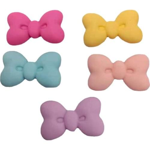 Cute Pink Resin Bowknot Decoration Craft Flatback Cabochon Embellishments For Scrapbooking Kawaii Diy Accessories
