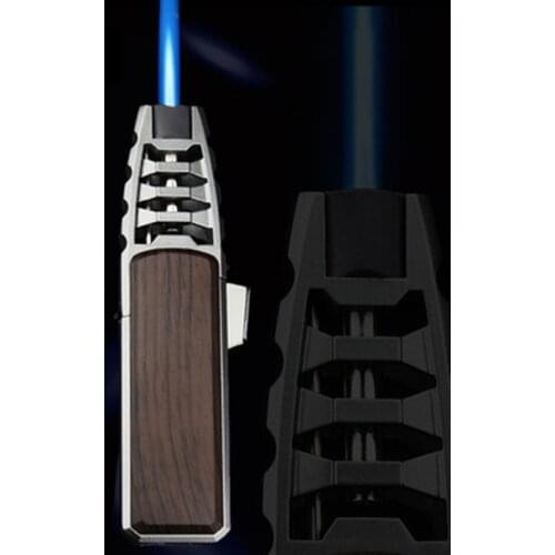 Unusual Turbo Kitchen Barbecue Torch Lighter Camping Survival Jet Visible Gas Butane Cigar Lighter Mens Gadgets