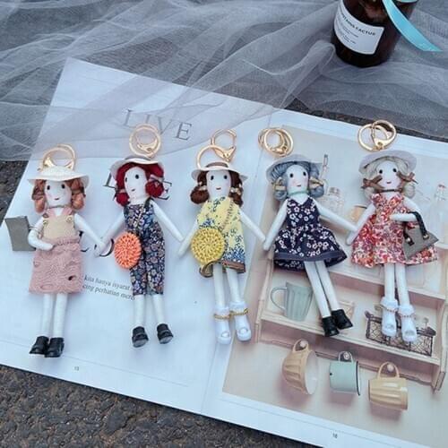 2020 New Women Handmade Bag Pendants Creative DIY Key chains Lady Car Charms Girls Dolls Bag Fashion Key Ring Decorations BD904