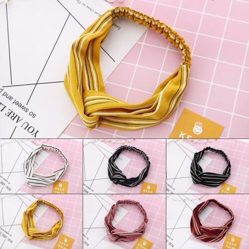 New Popular Striped Headband Lovely Girl Hairbands Cloth Art Hair Belt For Women Headwear Elastic Hair Bands Hair Accessories