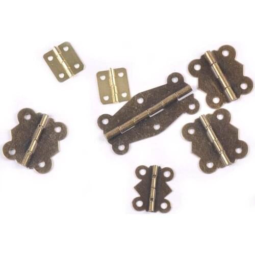 10Pcs/lot Mini Cabinet Hinges Door Cabinet Drawer Bookcase Window Wooden Box Jewellery Case Hardware Furniture Accessories c3048