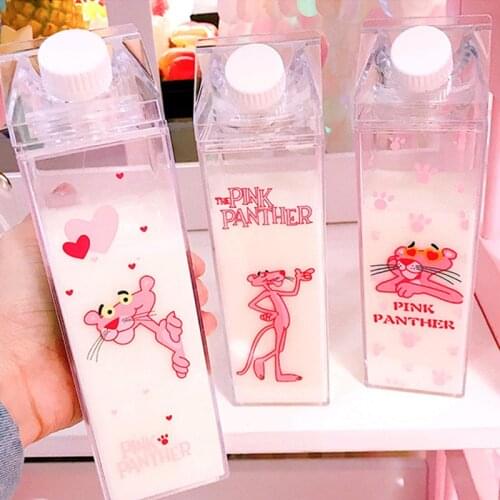 500ml Transparent Milk Water Bottle Drinkware Shaker Sports Square Milk Water Juice Bottle For Outdoor Climbing Camping Travel