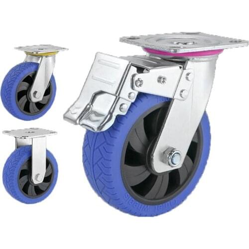 Garden Trailer 360°Rotating Load-Bearing Casters Solid Silent Casters TPR Casters With Brakes Load-Bearing Casters For Trolleys