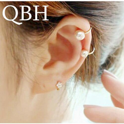 New Brincos boucle d'oreille Bijoux Simulated Pearl Ear Cuff Clip Earrings For Women Girl Wedding Jewelry Gift Pendientes