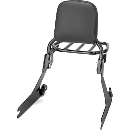 Motorbike Passenger Backrest Sissy Bar+Luggage Rack Standard Height Steel Gloss Black For Harley 2010-2017 Dyna Wide Glide FXDWG