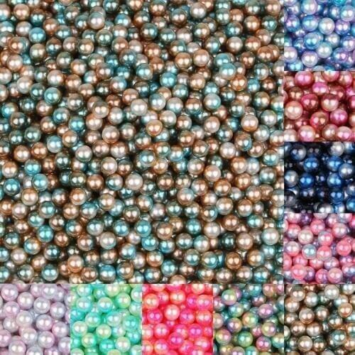 Super Value 4mm 15g/bag No Hole Beads Option Random Five Colors Mixed Colour Scheme 500pcs For DIY Wedding Sewing Accessories