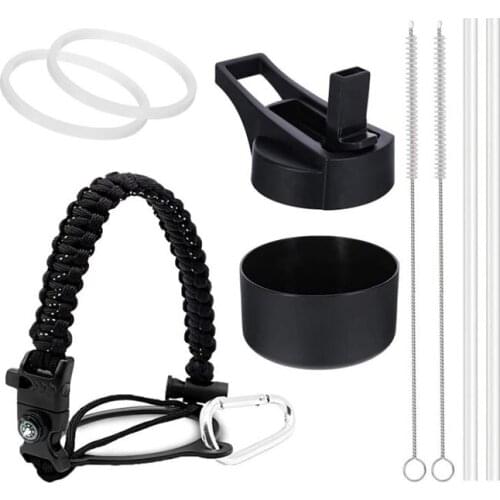 Umbrella Rope Handle for Hydro Flask Wide Mouth Bottle,with Safety Ring, Compass and Carabiner Water Bottle Accessories